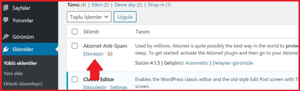 εγκατάσταση plugin wordpress akismet