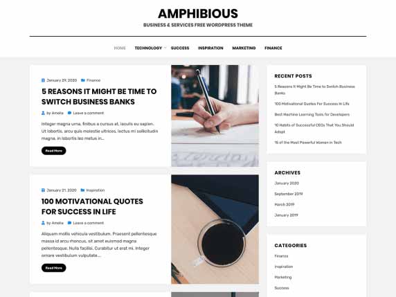 amphibious ucretsiz wordpress temalari