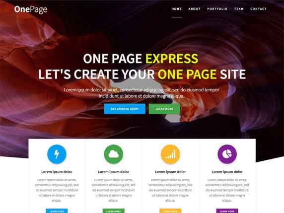 one page express ucretsiz wordpress kurumsal temalari